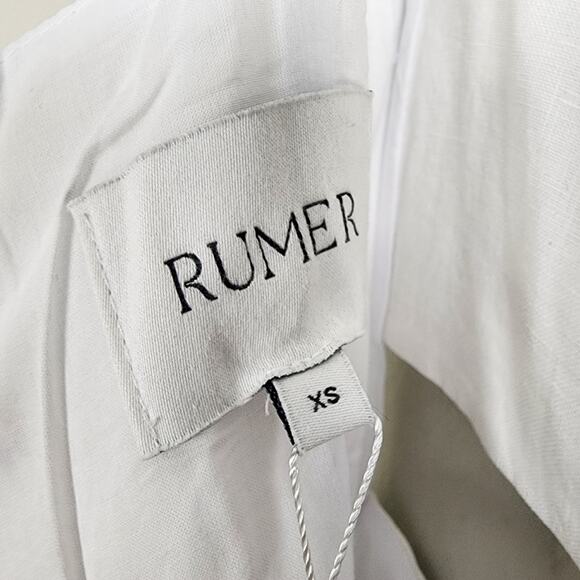 NEW Rumer The Label Bridget Ring Maxi Elegant White Linen Cutout Dress - Picture 12 of 15